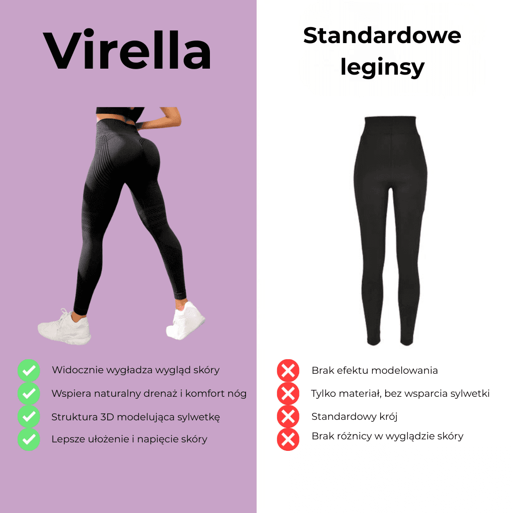 Virella - Legginsy modelujące 3D, które realnie wygładzają wygląd skóry